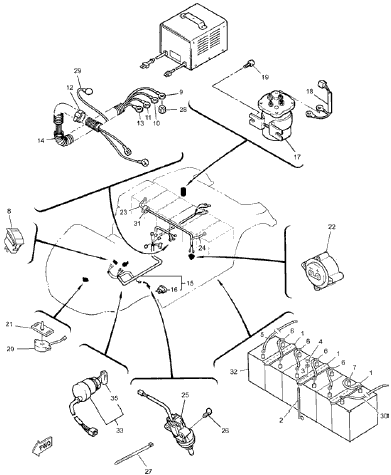 2003-2007 G22E G-MAX 48V Electric - Electrical 1 - 2003 ... yamaha jr1 electric golf cart wiring diagram 