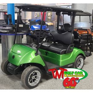 SOLD- Logo-Green Custom Painted 2021 Yamaha Drive2 EFI Gas 4 passenger Golf Car