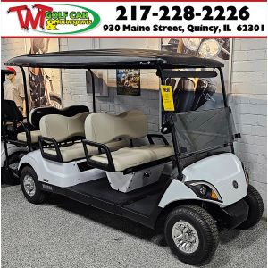 New 2023 stretched 6-passenger white Yamaha Drive² Fleet EFI Gas Golf Car