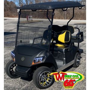 SOLD- One-of-a-Kind Black and Yellow 2021 Yamaha Drive2 Fleet EFI Gas Golf Car