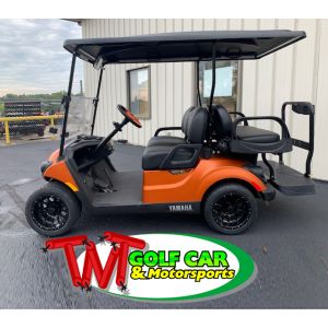 SOLD- New Custom 2021 Matte Orange Yamaha Drive² PowerTech AC IRS PTV 48 volt electric golf car