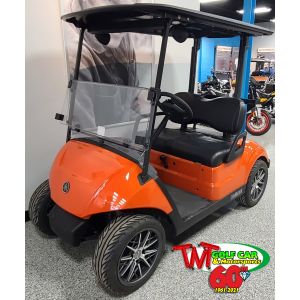 SOLD- Custom Blaze Orange 2021 Yamaha Drive2 EFI Gas Golf Car with big GTW Wheels and Tires